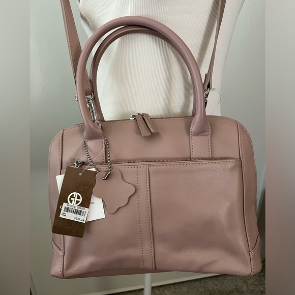 Giani Bernini Rose Nappa Satchel New With Tags Pockets Hand And Shoulder Straps - Picture 15 of 15